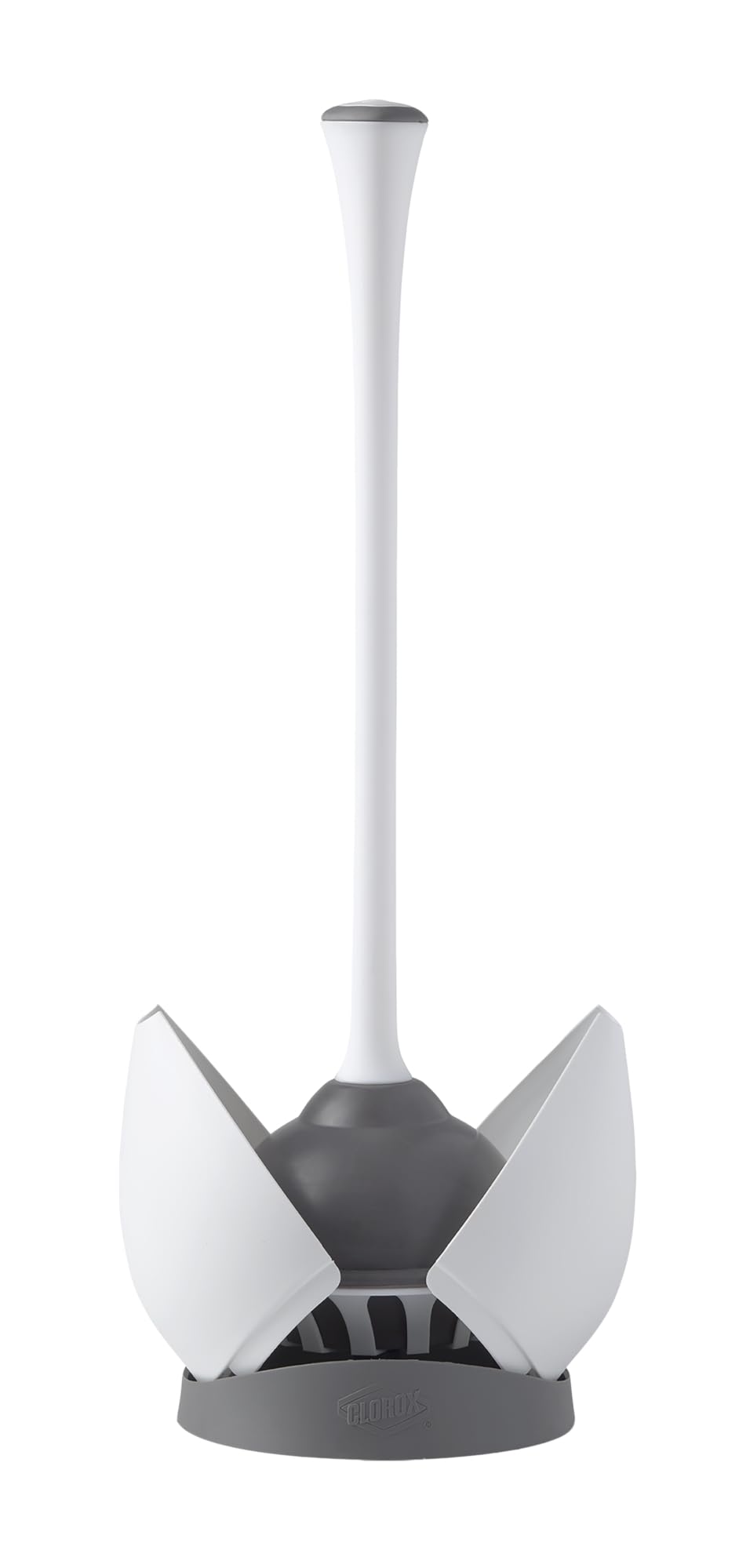 Heavy-Duty Toilet Plunger with Hideaway Holder, White E203282