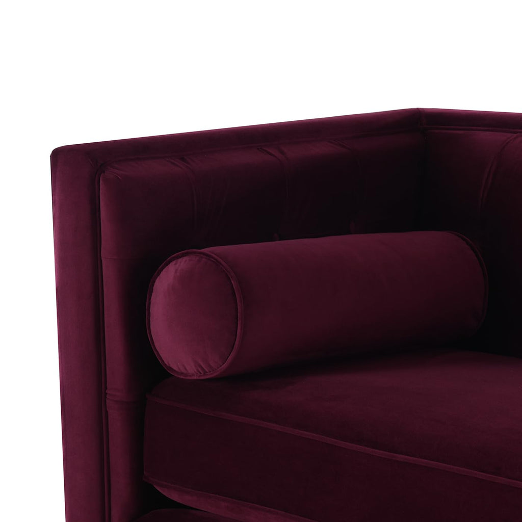 84 inch Burgundy Velvet Tufted Sofa B709