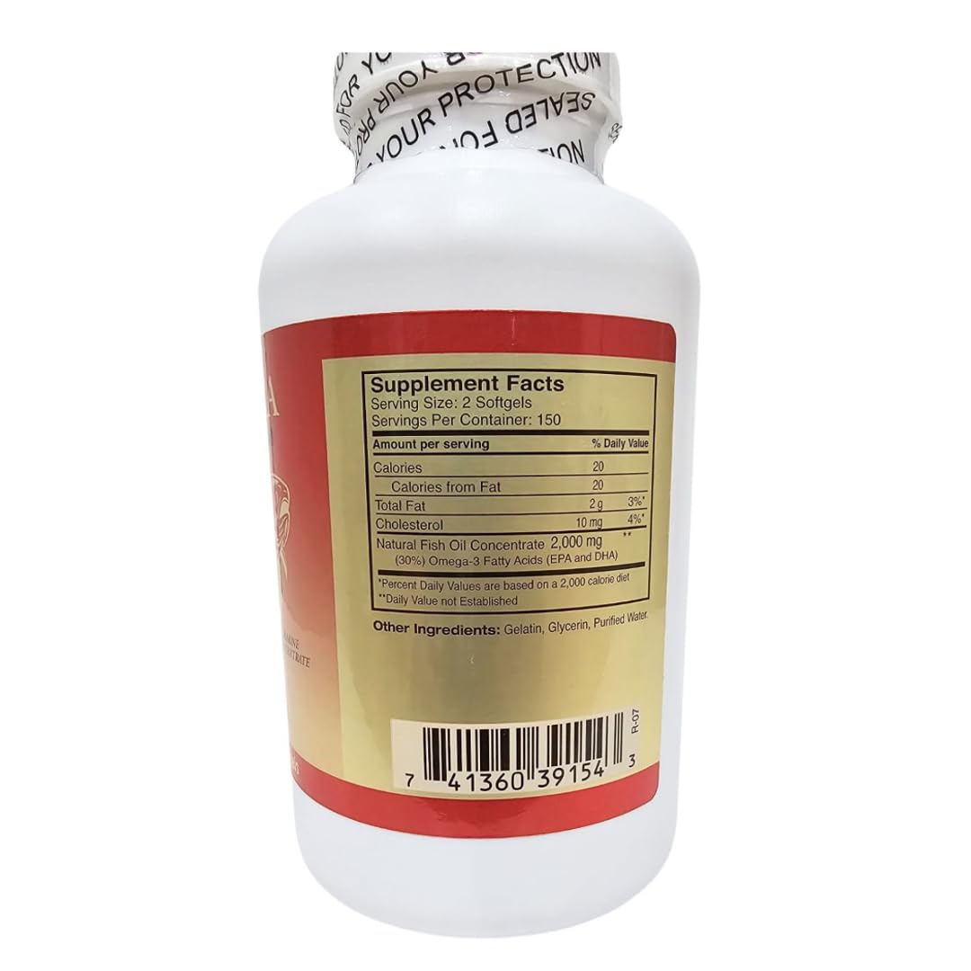 Omega 3 Fish Oil 1000mg 300 Softgels M5632