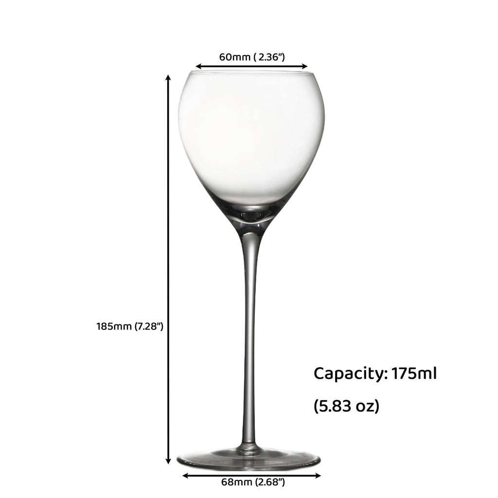 Hand Blown Crystal Cocktail Glasses Set of 6, 5.8Oz Clear T429012