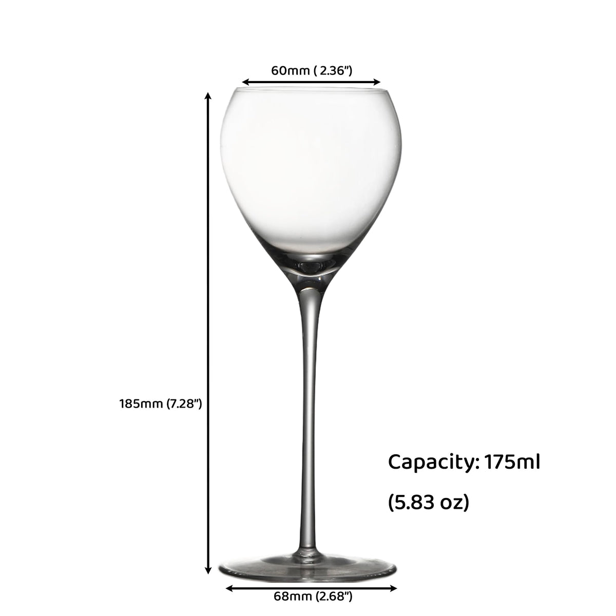 Hand Blown Crystal Cocktail Glasses Set of 6, 5.8Oz Clear T429012
