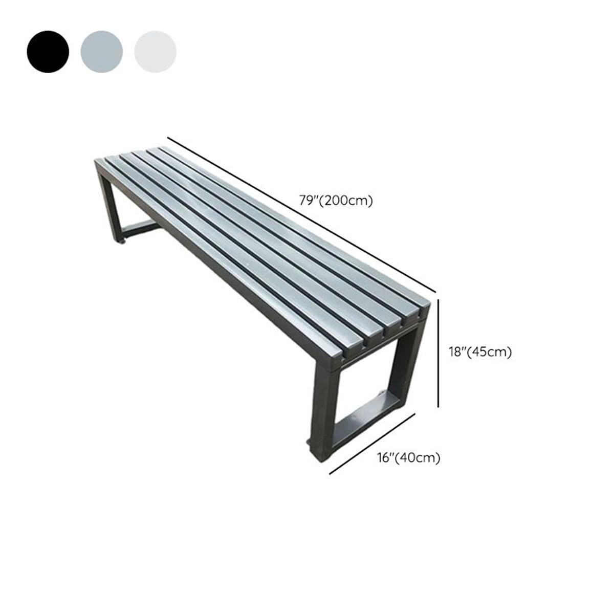 White Metal Frame Patio Bench K2866