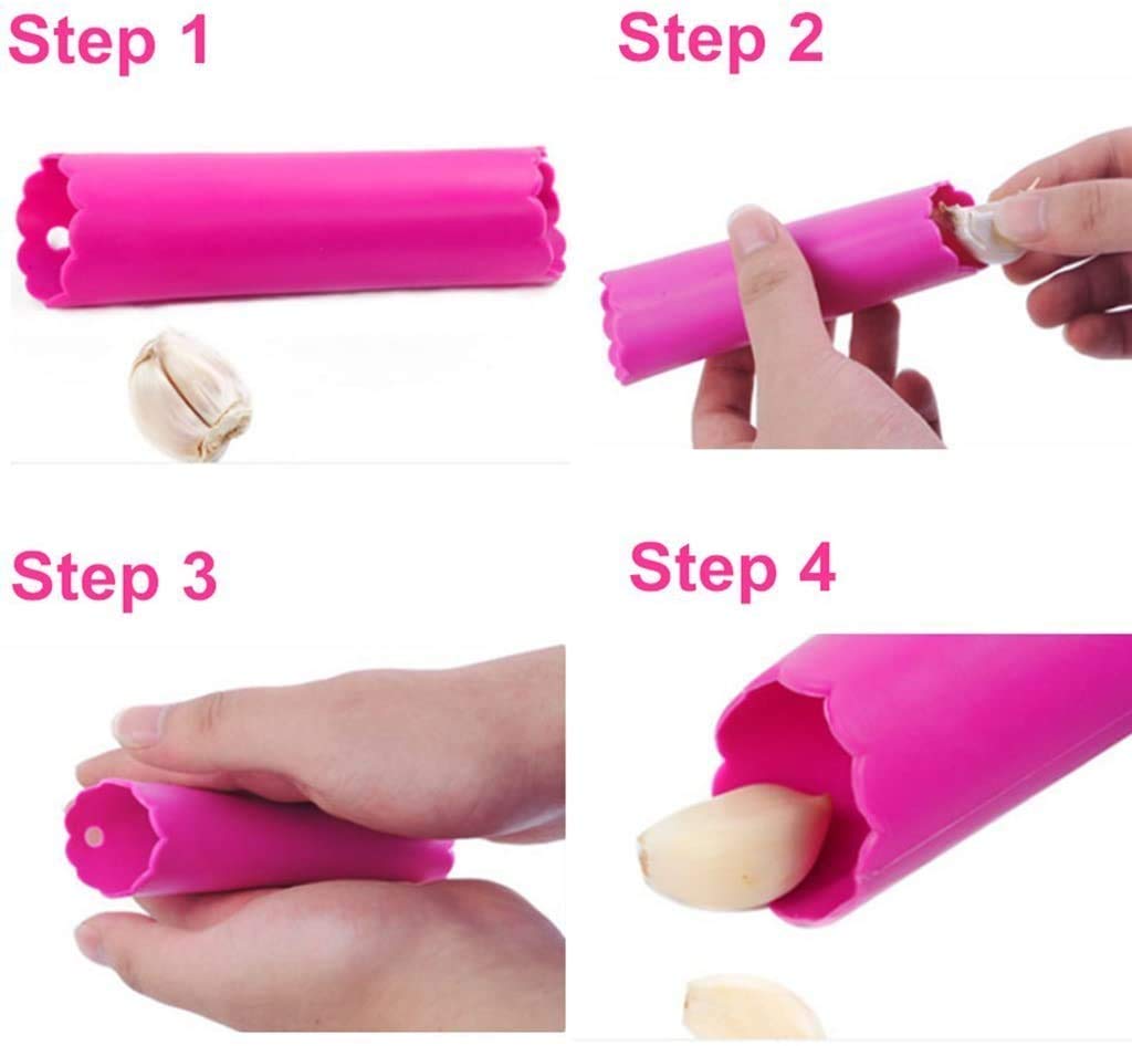 Stainless Steel Garlic Press with Silicone Peeler P4685