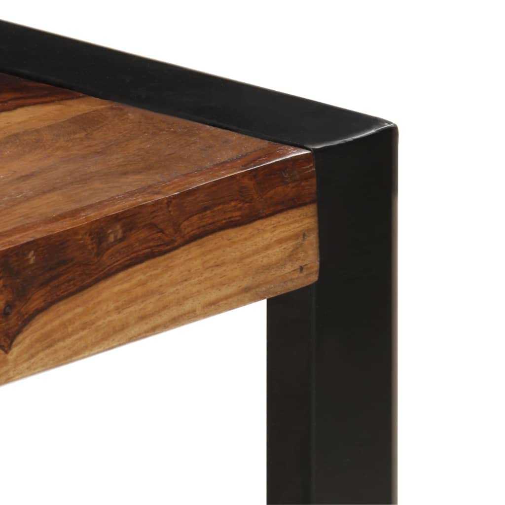 Brown Solid Sheesham Wood Coffee Table with Steel Legs W129024