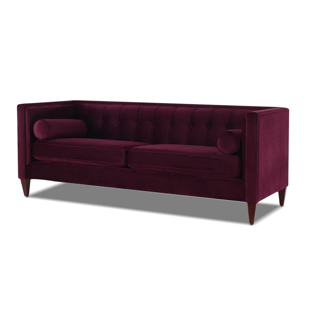 84 inch Burgundy Velvet Tufted Sofa B709