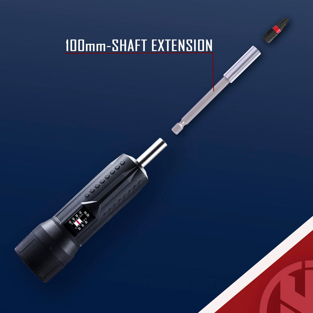 Torque Screwdriver Wrench Set 10-70 Inch Pounds with T-bar Handle, 40 Hex Bits, 1/4" Socket, Black T6905