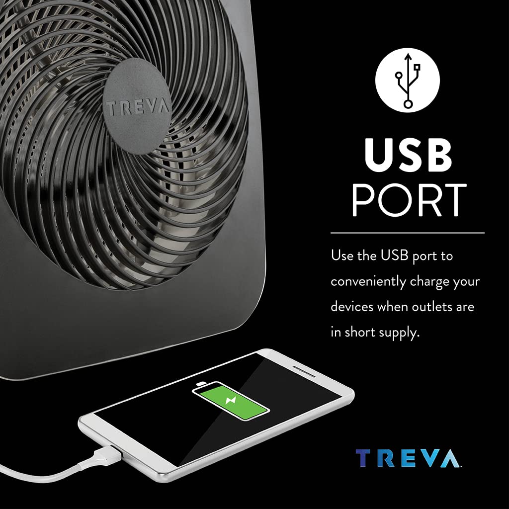 10 in Portable Desk Fan 2-Speed with USB Port G5386