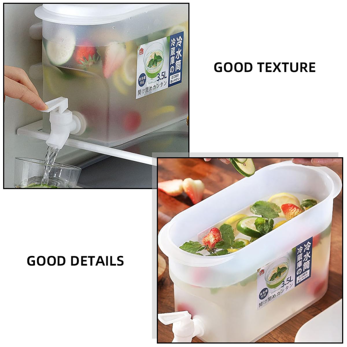 Cold Water Jug with Faucet 3.5l White C8939