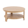 Round Two-Tier Wood Coffee Table with Storage O646236