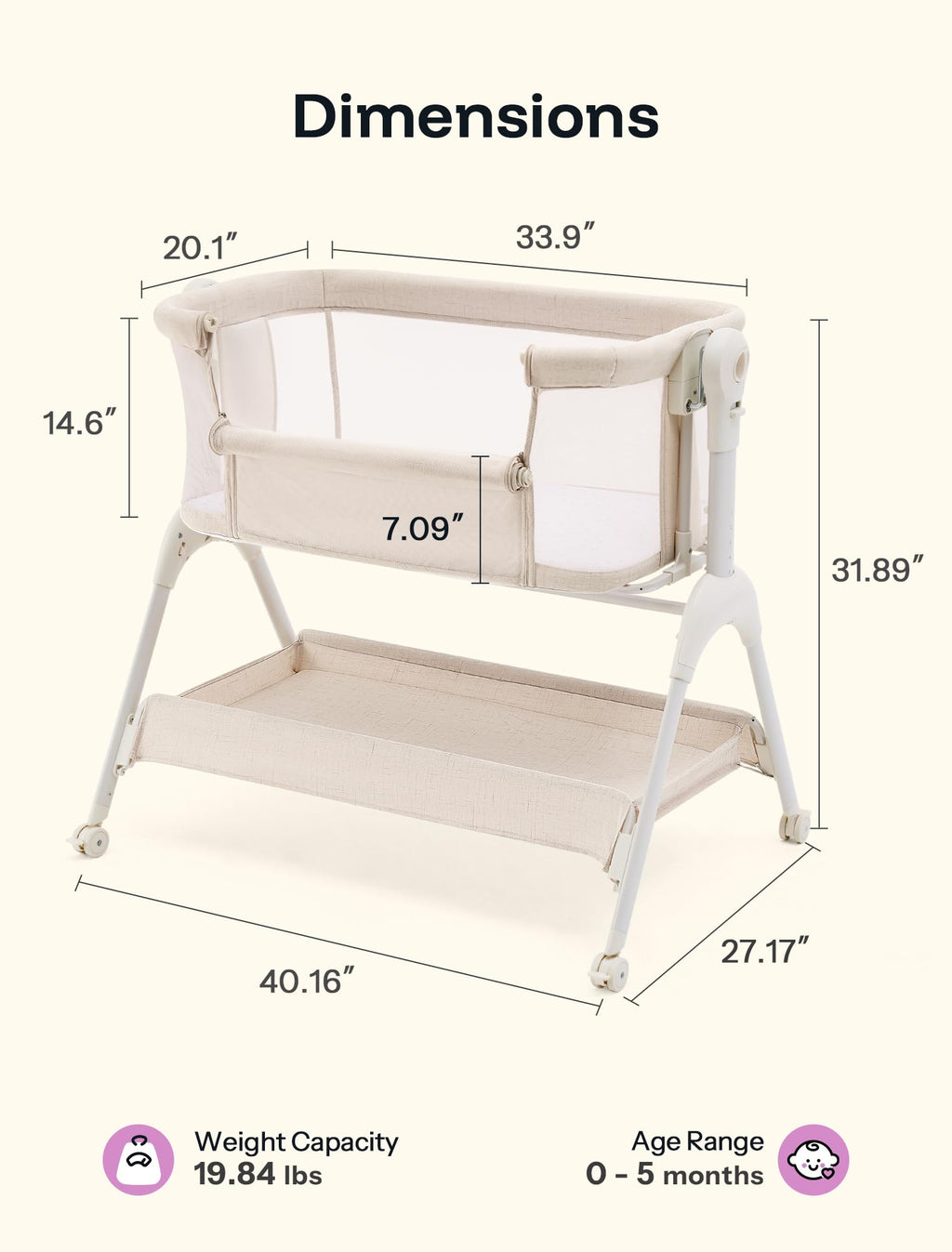 Baby Bassinet Bedside Sleeper J4118