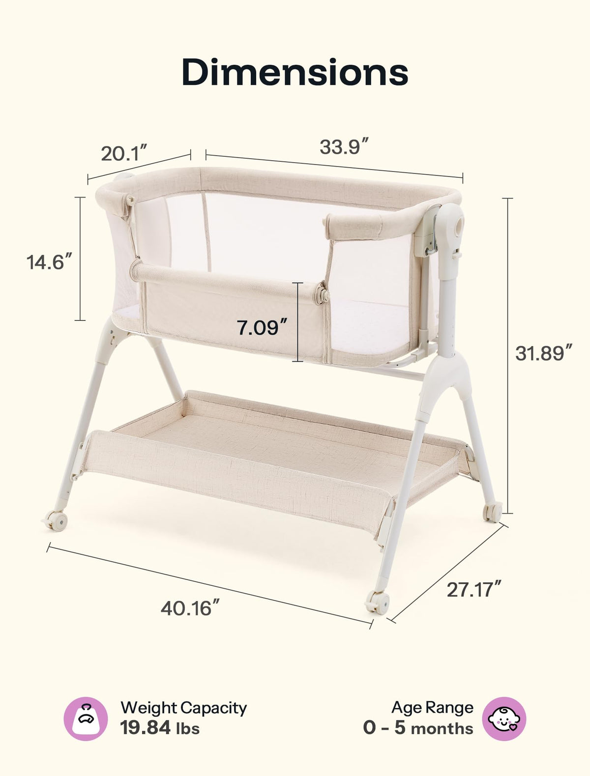 Baby Bassinet Bedside Sleeper J4118