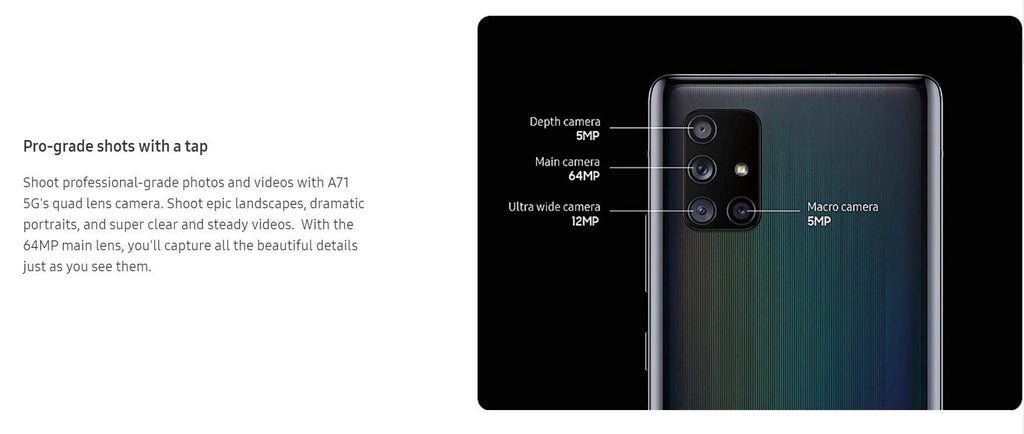 Unlocked 5G Smartphone 128GB 6GB RAM Black C95641
