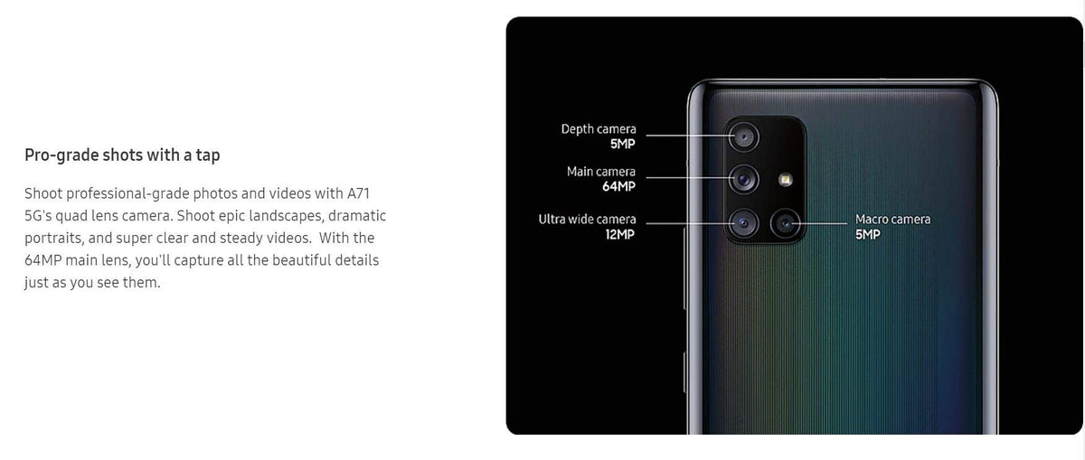 Unlocked 5G Smartphone 128GB 6GB RAM Black C95641