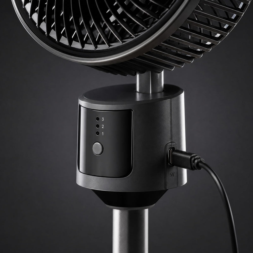 Pedestal Fan with USB Power, 3 Speed Quiet Floor Fan N9706