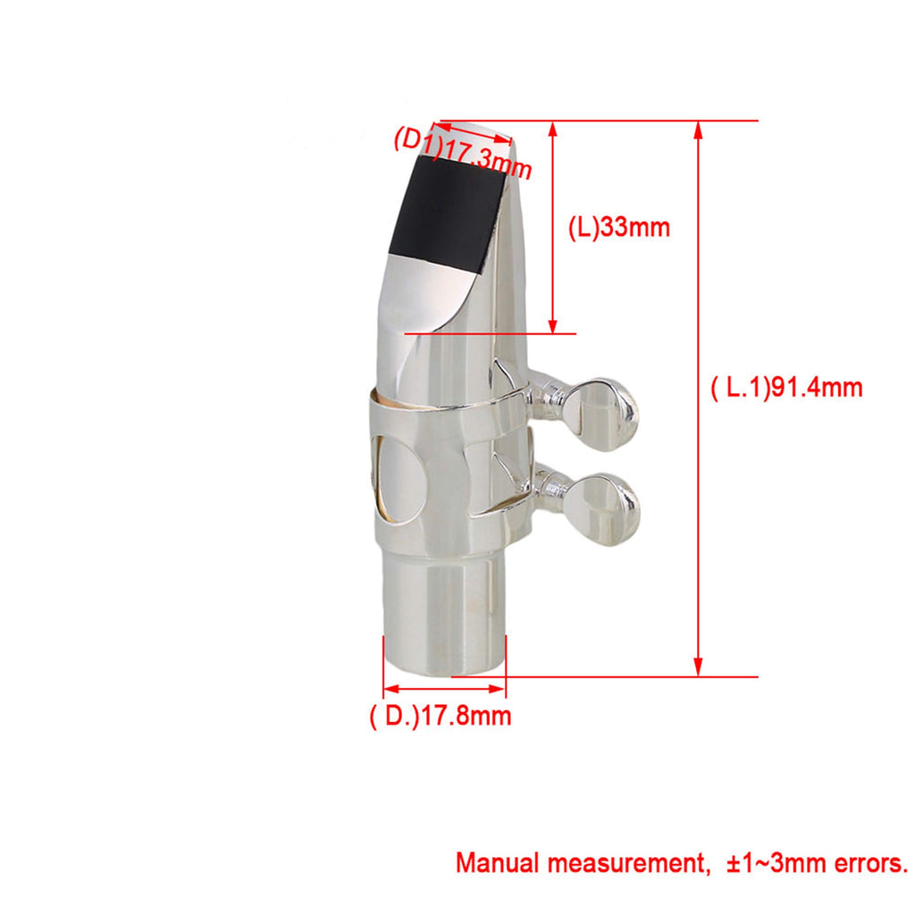 Silver Brass Alto Saxophone Mouthpiece with Cap Ligature P104