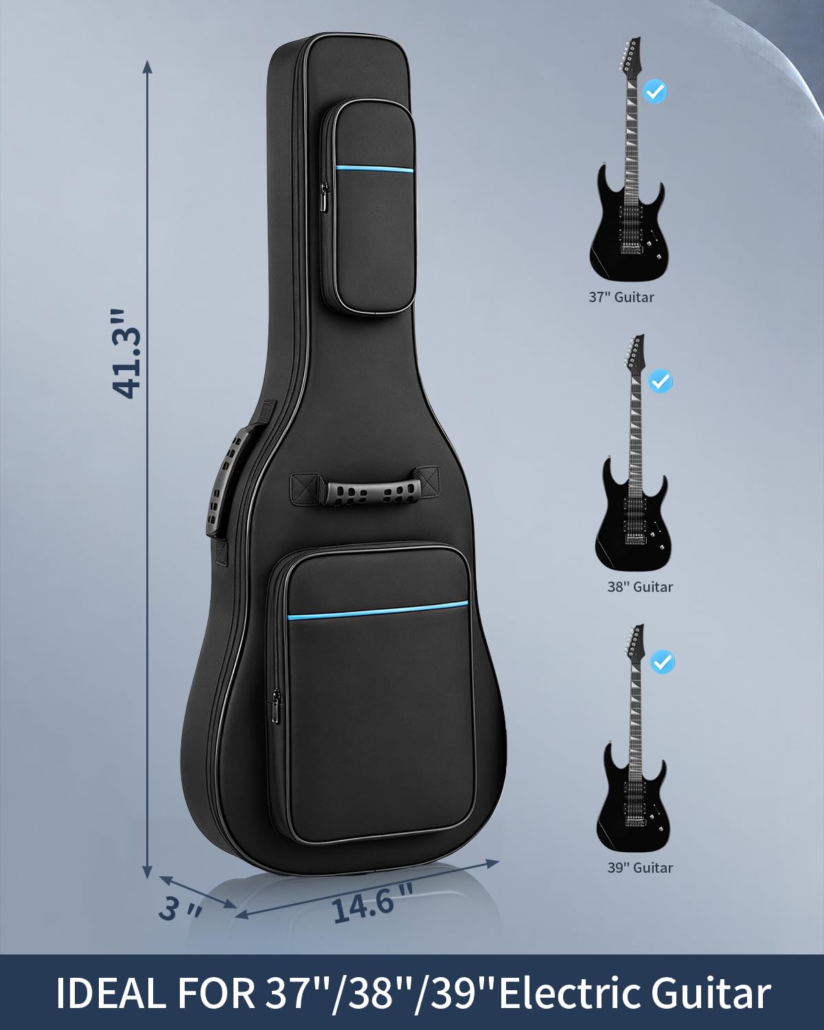37/38/39 Inch Waterproof Cloth Electric Guitar Bag F12875