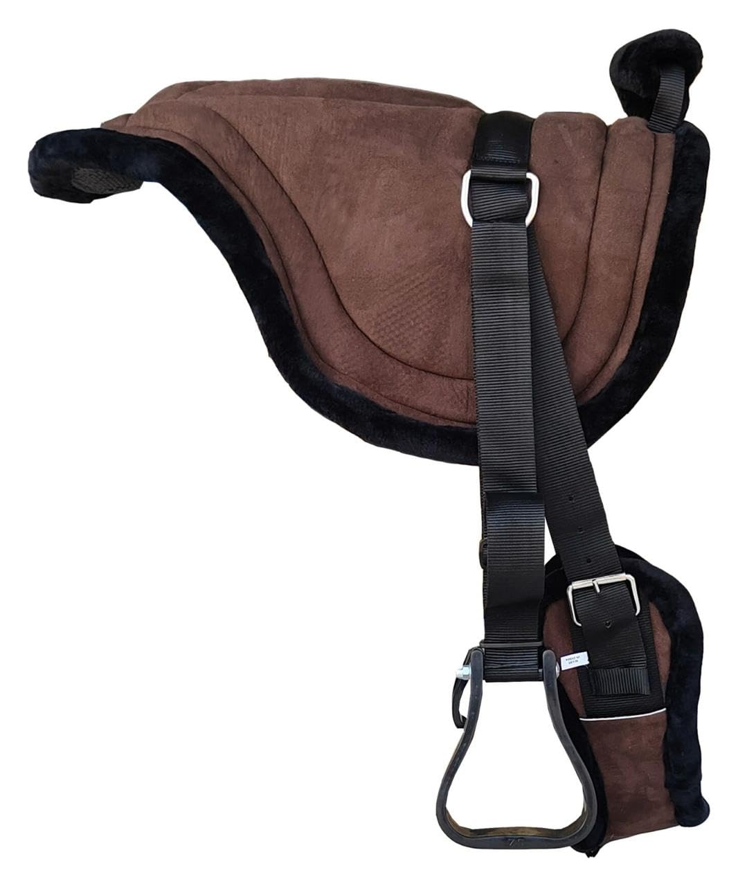 Padded Suede Leather Bareback Pad with Girth & Stirrups T24083