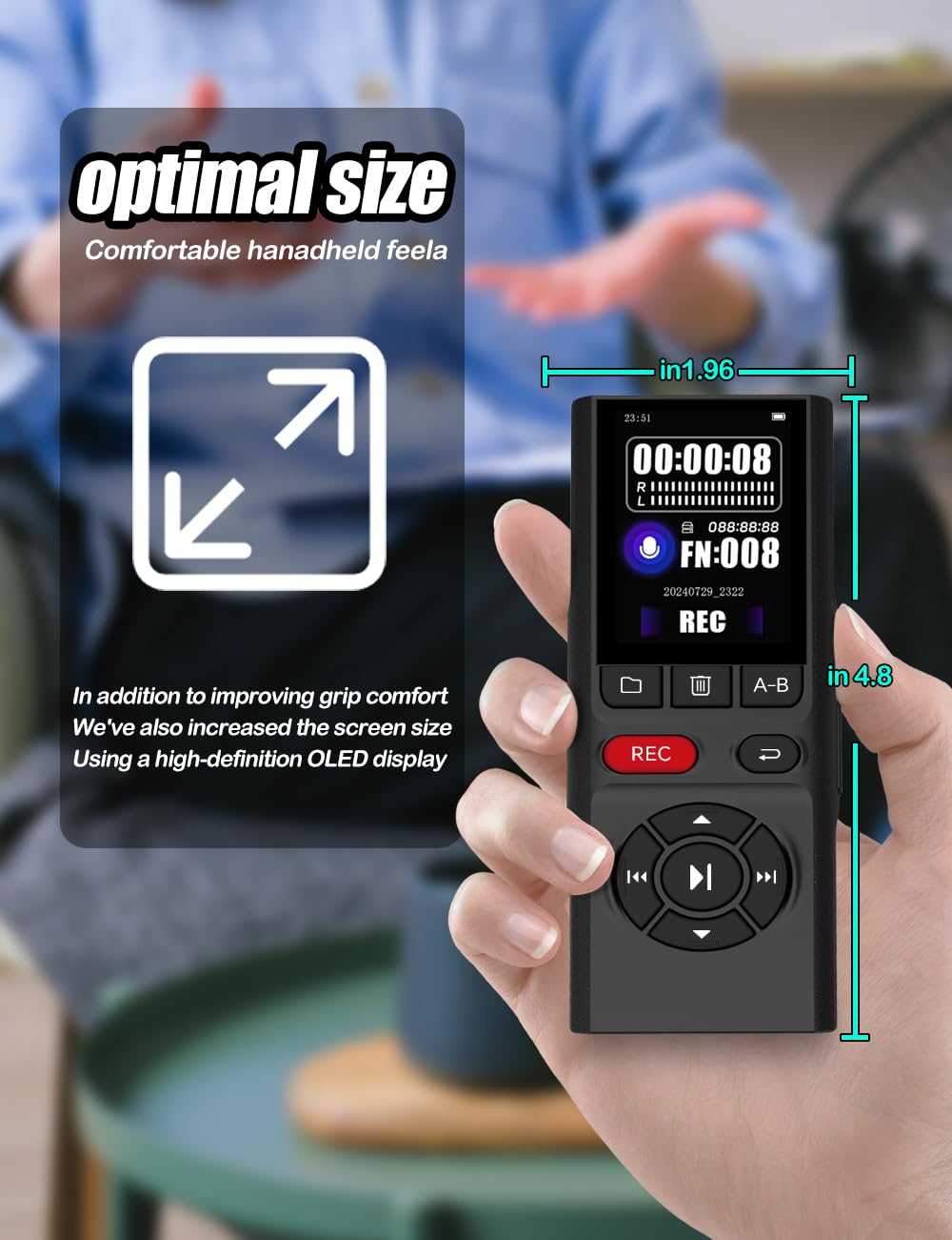 64GB Digital Voice Recorder with Playback USB I7673