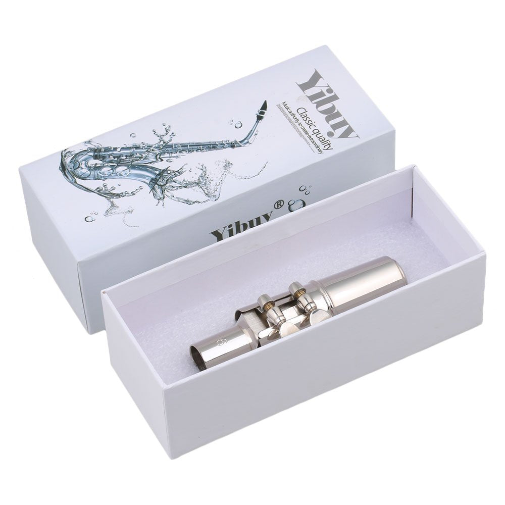 Silver Brass Alto Saxophone Mouthpiece with Cap Ligature P104