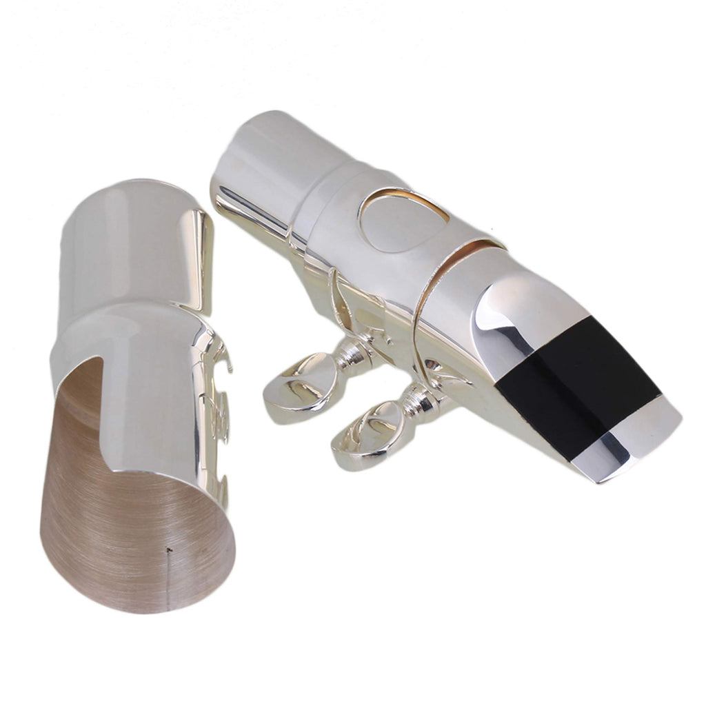 Silver Brass Alto Saxophone Mouthpiece with Cap Ligature P104