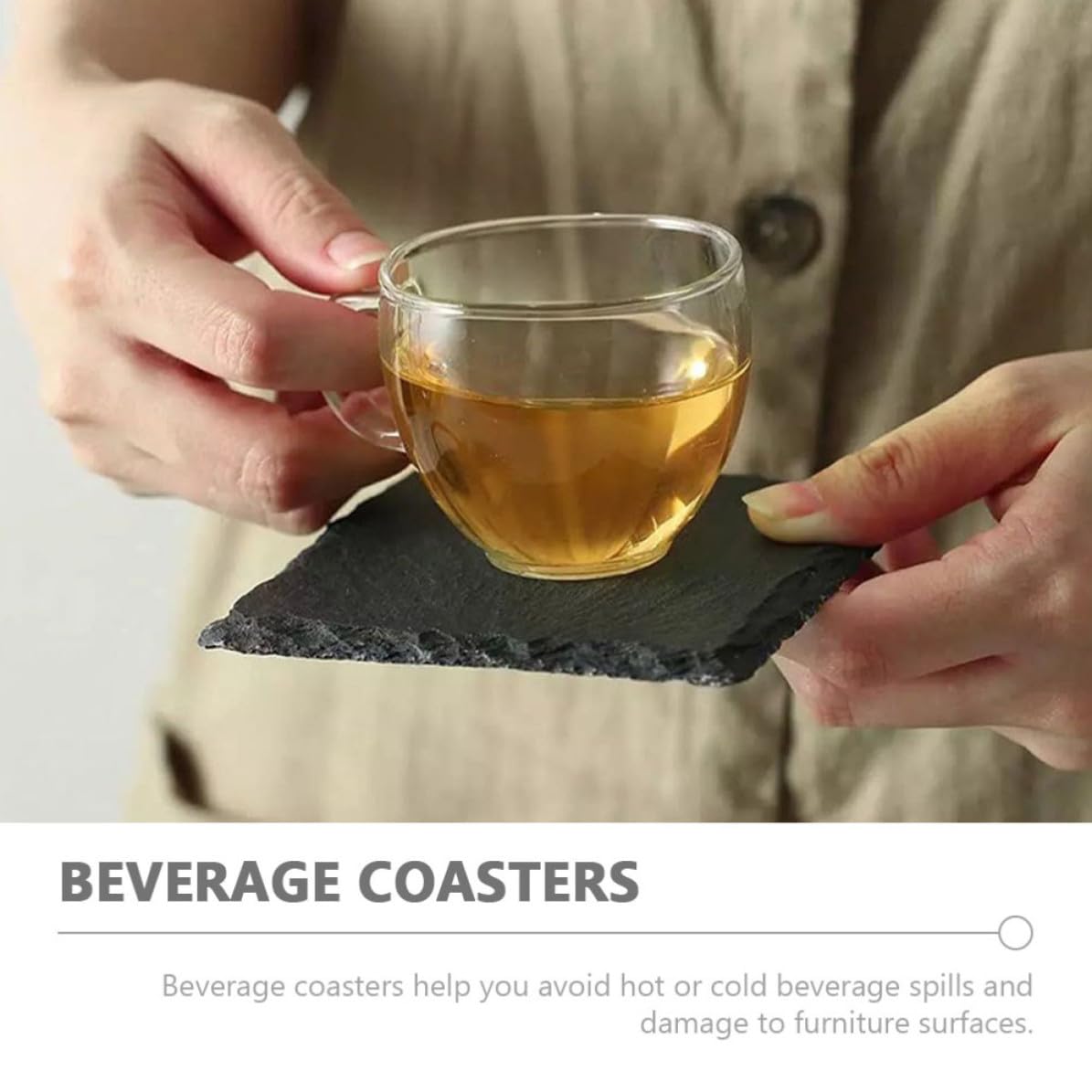 Natural Stone Decorative Cup Coaster Set A32035