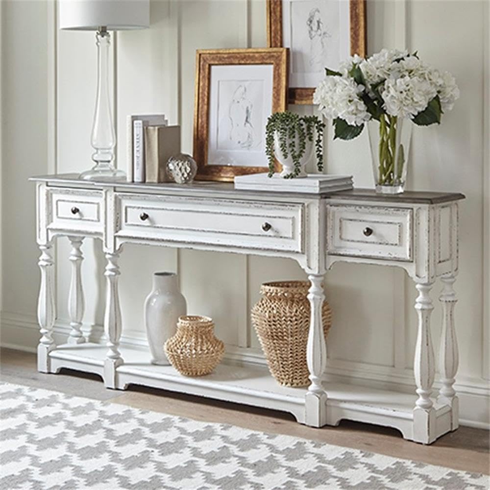72-Inch Console Table with 3 Drawers and Bottom Shelf H604