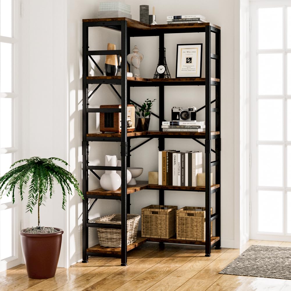 5-Tier L-Shaped Corner Bookshelf M511
