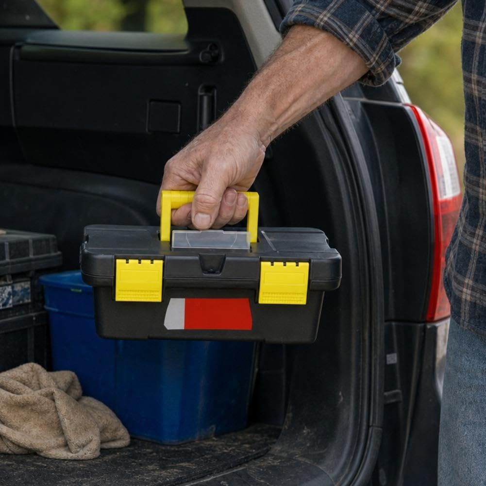 10-Inch Two-Layer Plastic Toolbox with Reinforced Handle B371