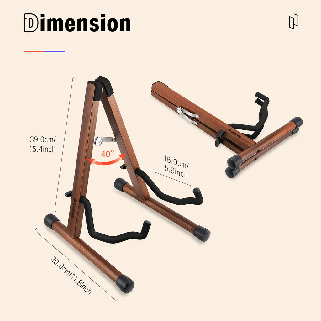 Wooden A Frame Folding Guitar Stand V2842