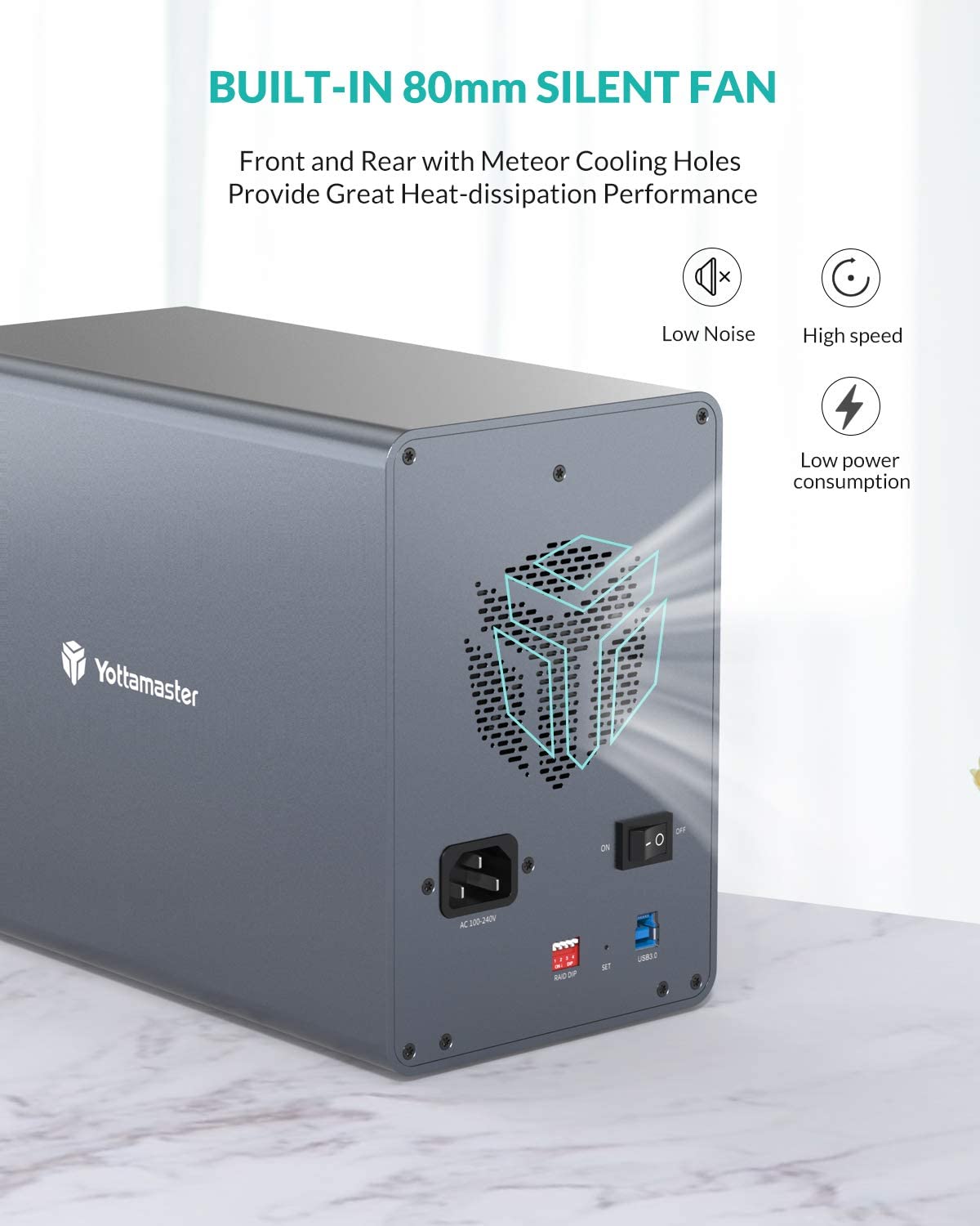 5 Bay Aluminum USB3.0 RAID Hard Drive Enclosure F253278