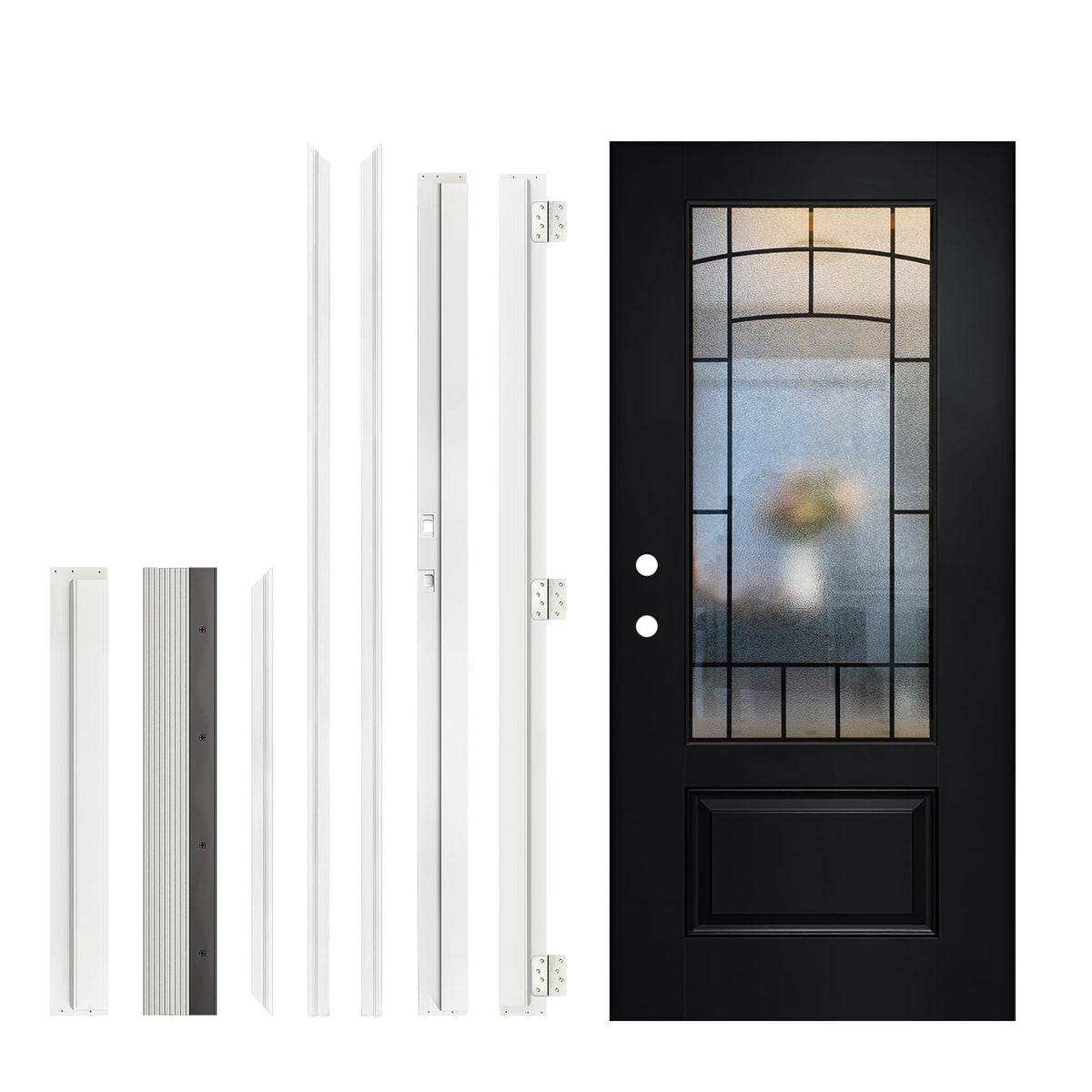 36" x 80" Black FRP Entry Door G692