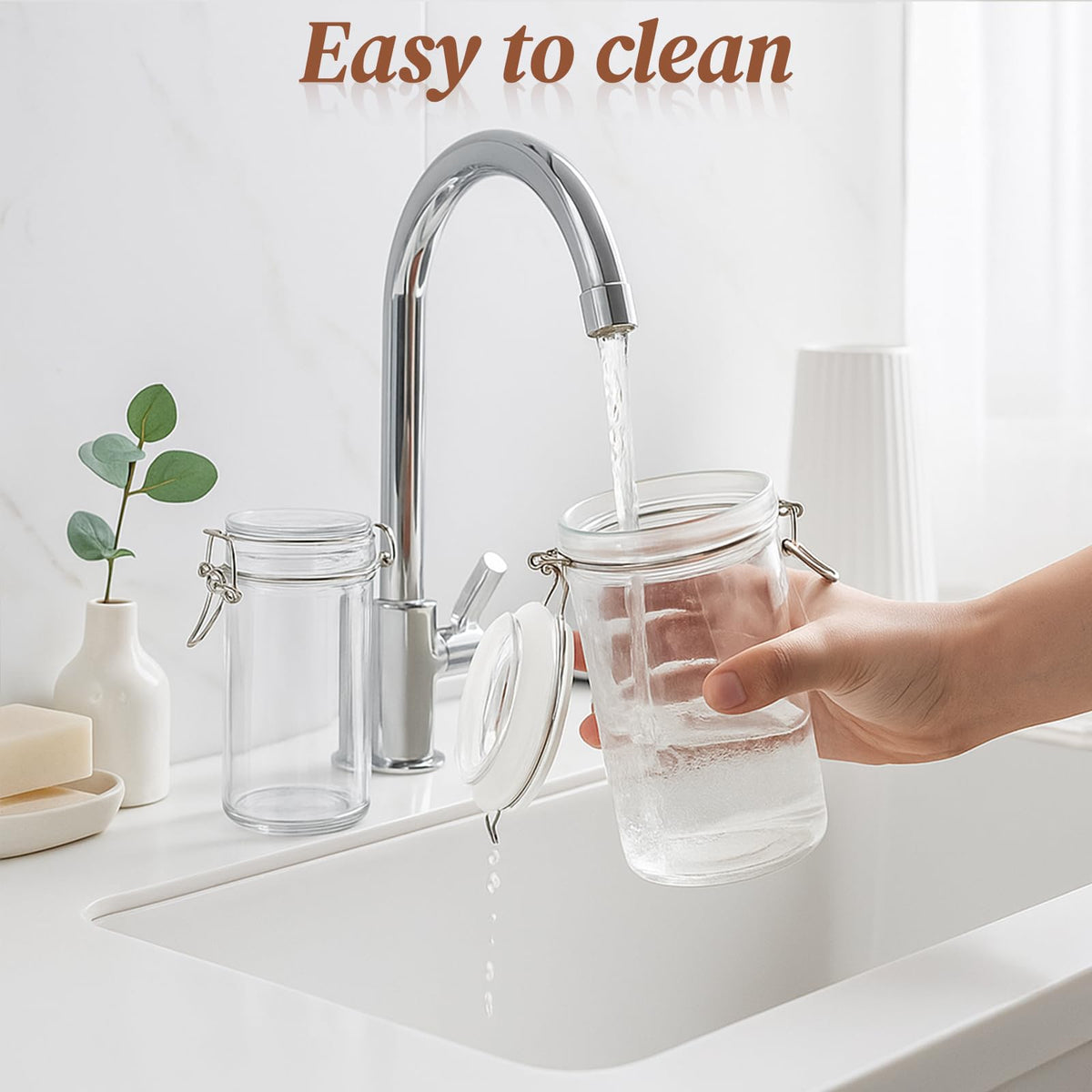 8 PCS 16 oz Glass Jars with Airtight Lid K22863