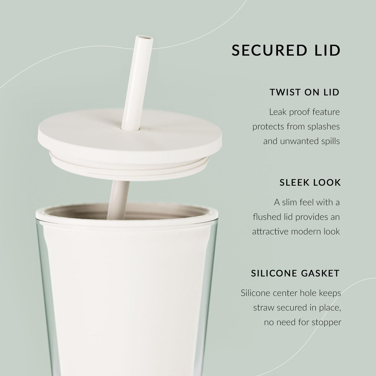 Clear 16oz Insulated Acrylic Tumbler with Lid and Straw, 2 Pack M723924