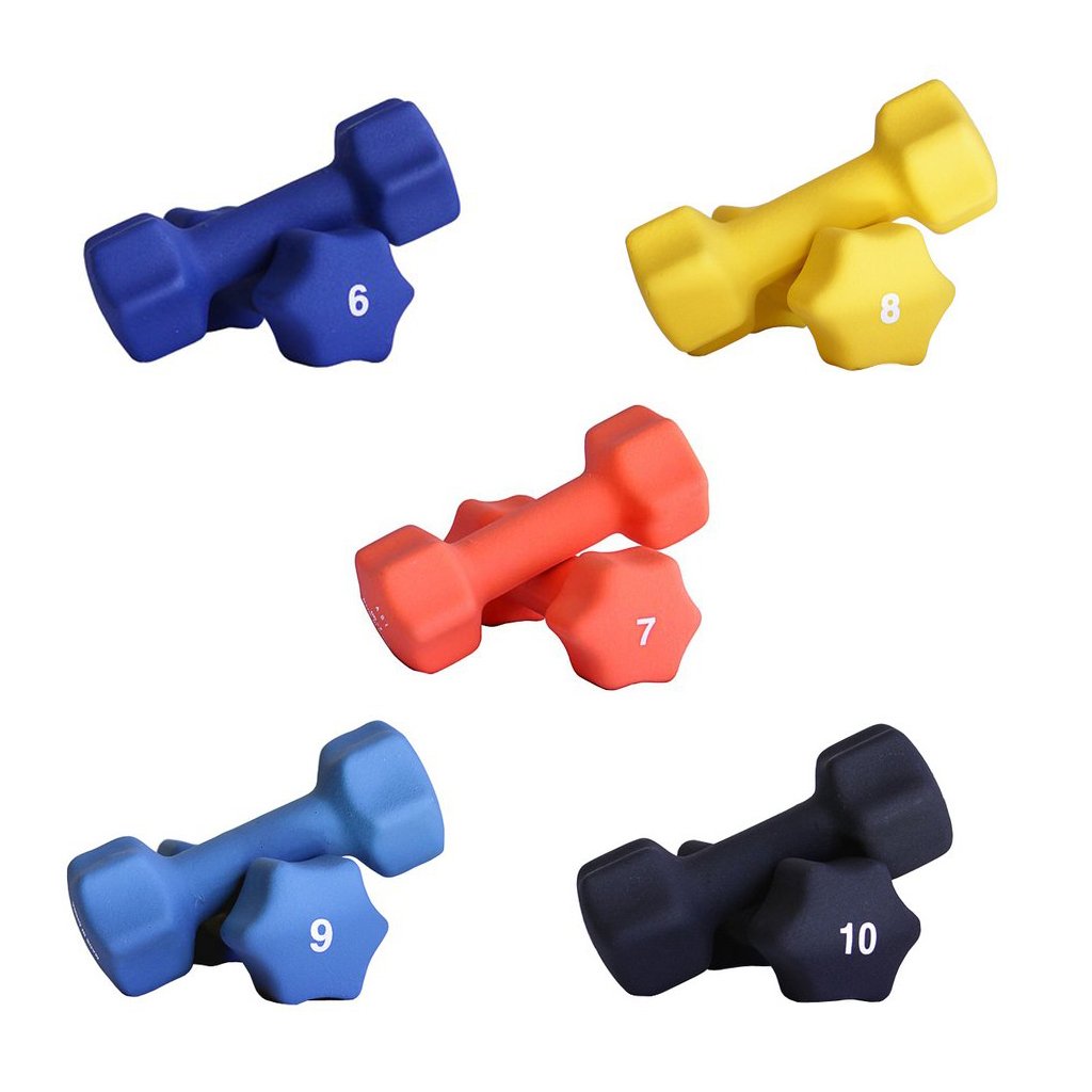 Neoprene Dumbbell Set with White Vertical Dumbbell Rack V434995