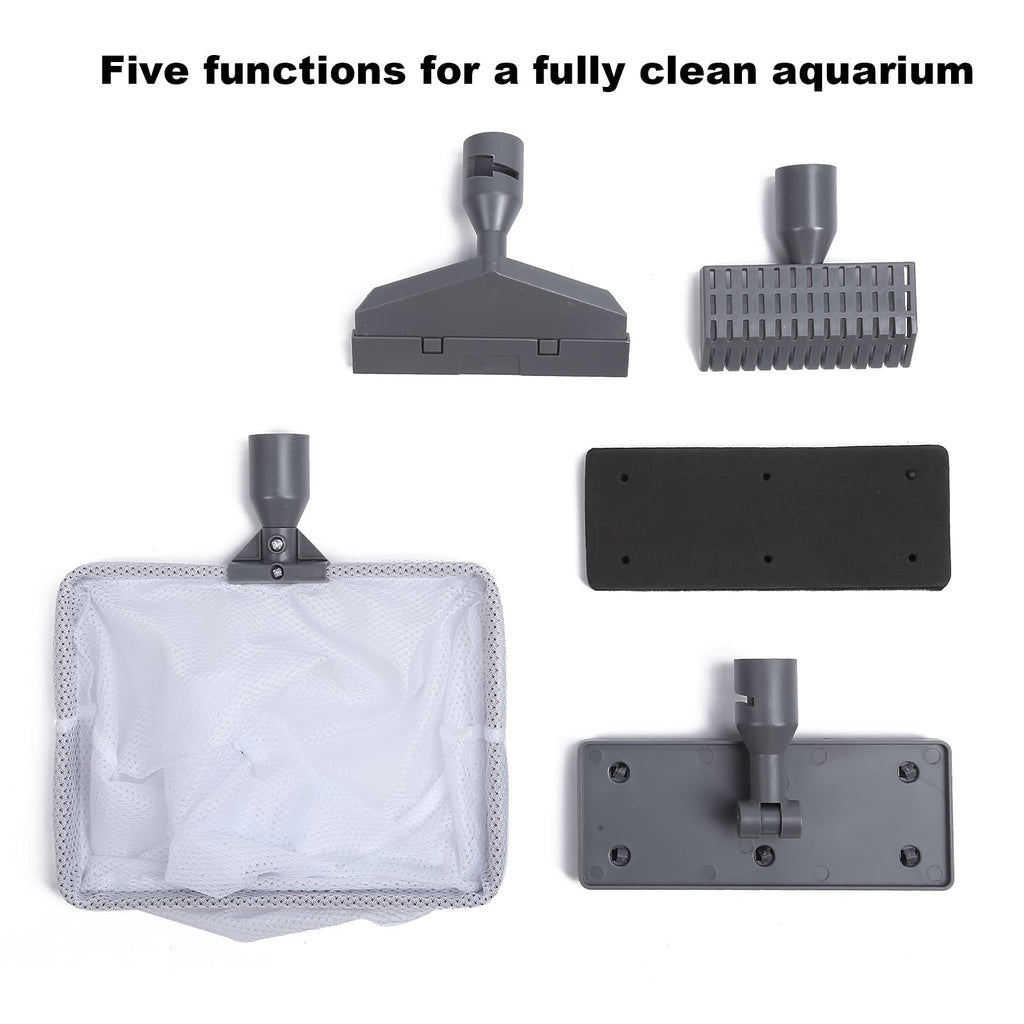 5 in 1 Aquarium Maintenance Kit with Telescopic Brush and Soft Net O552505