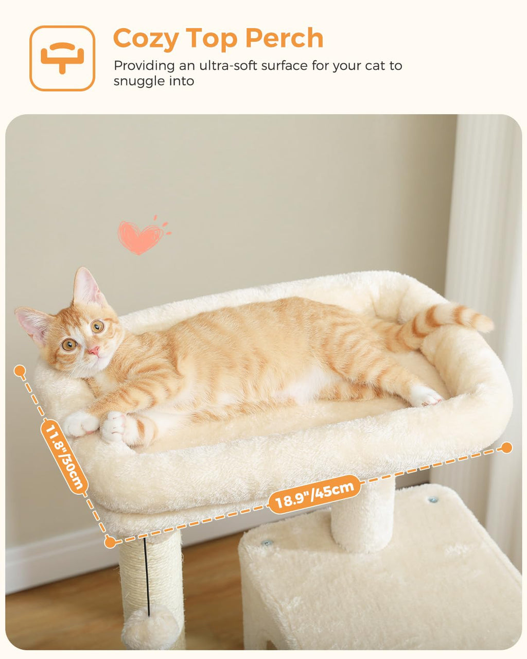 Beige 56.3" 6-Tier Cat Tree with Hammock and Condo V7869