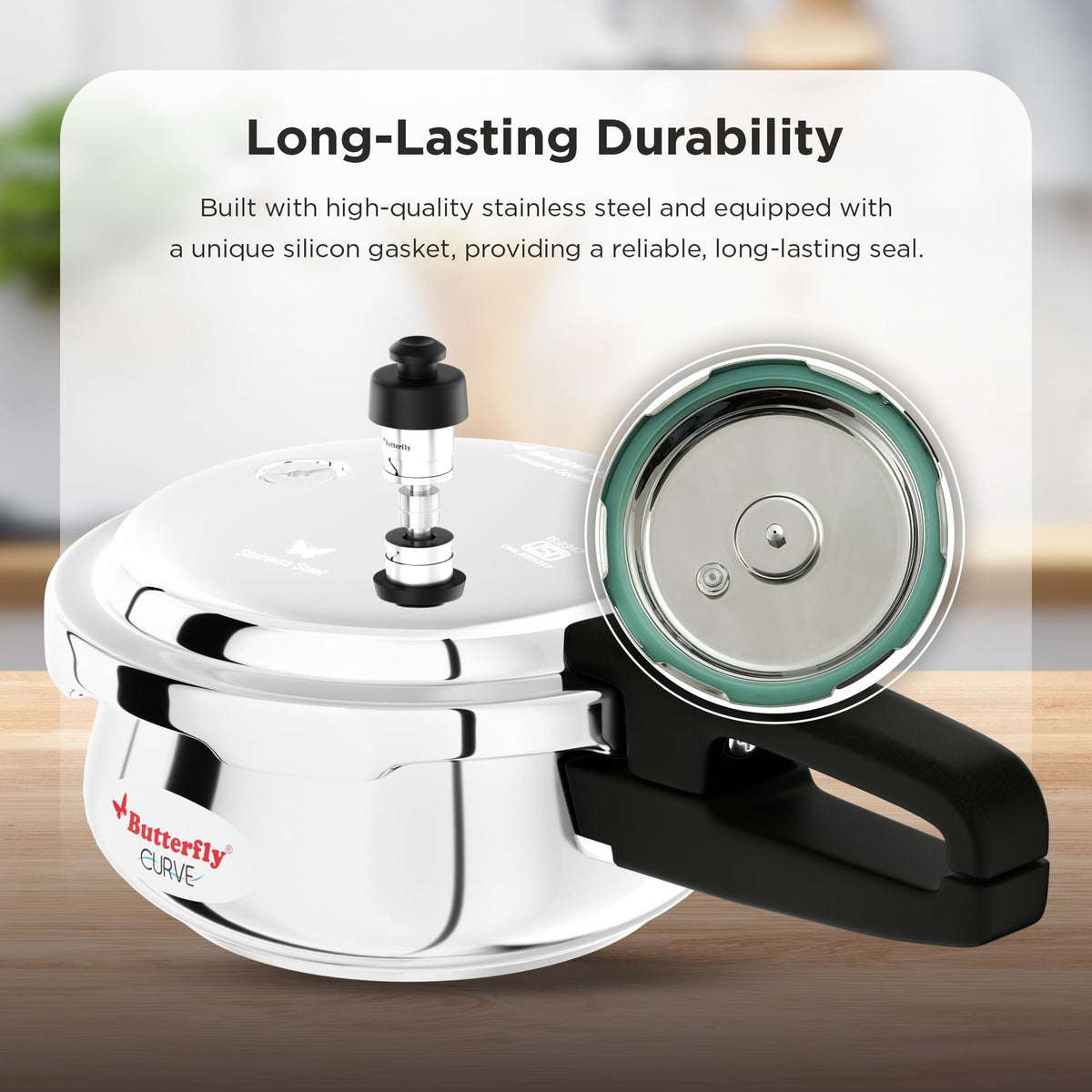 Stainless Steel Pressure Cooker - 2 Litres E80555