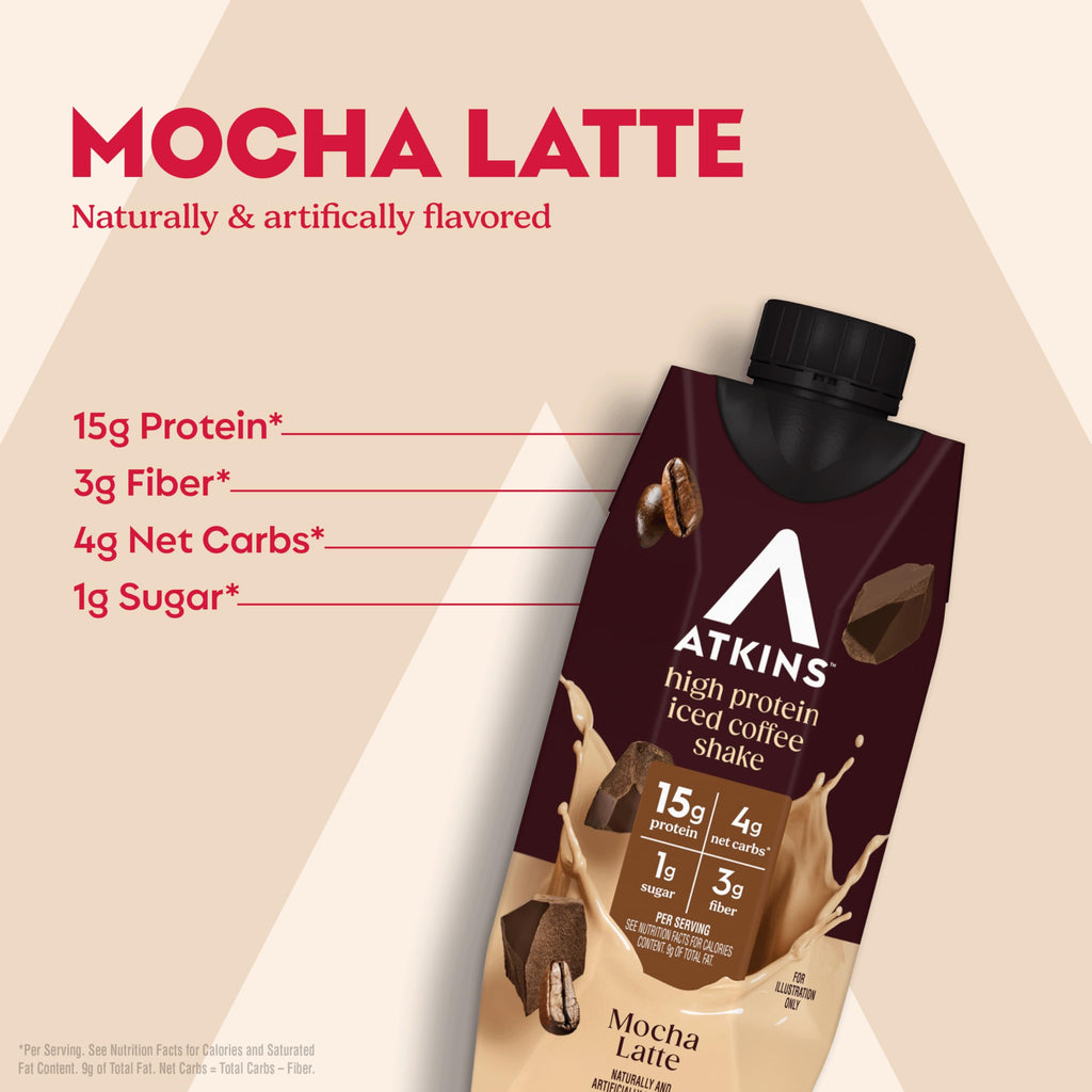 High Protein Mocha Latte Iced Coffee Shake, 12 Count A9425