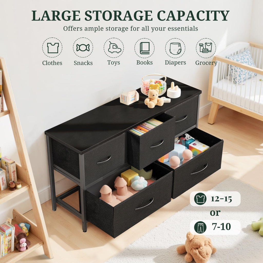 5 Drawer Fabric Dresser V990775