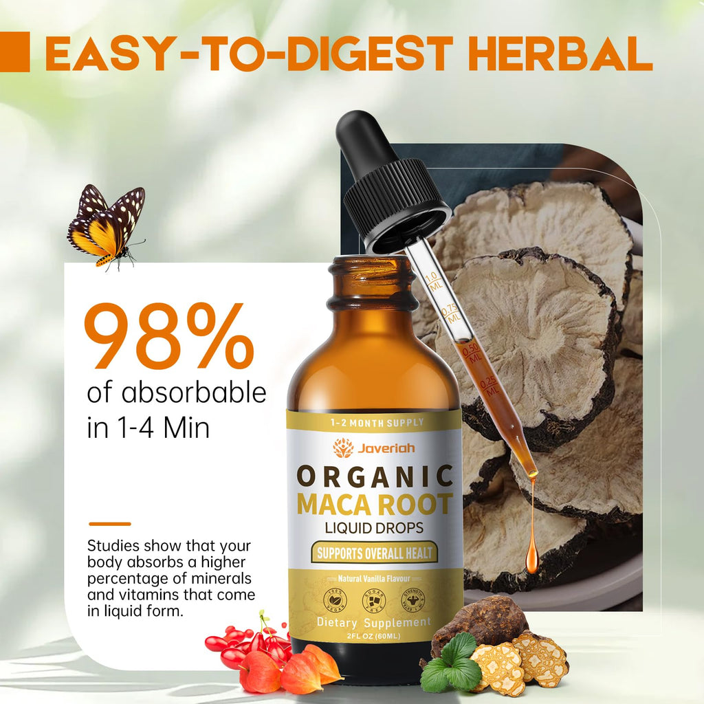 Organic Maca Root Liquid Drops with Ashwagandha 2 Fl Oz S52500