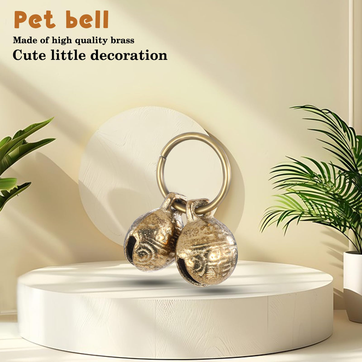 Copper Brass Dog Collar Bells 4 PCS S9444