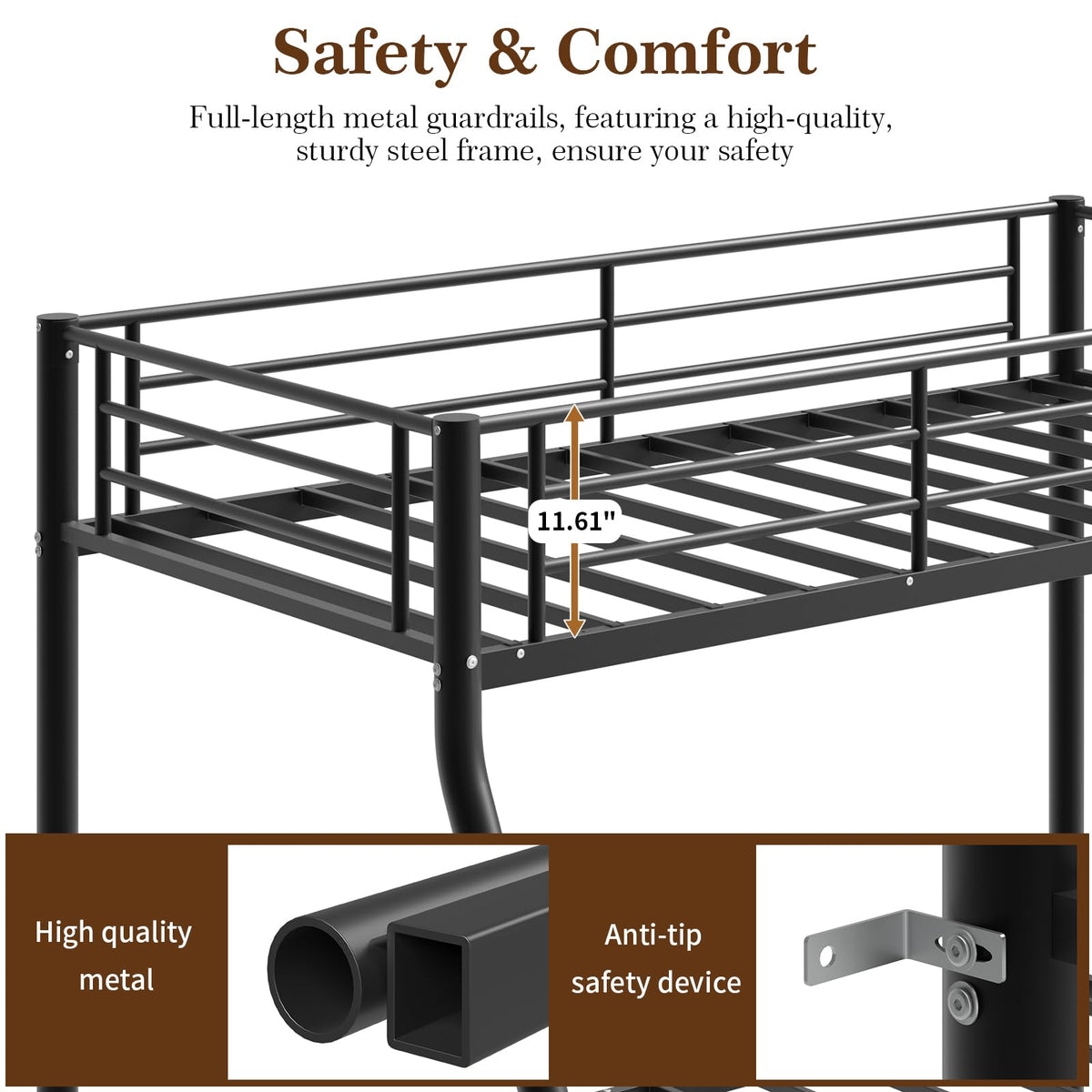 Twin Over Full Size Metal Bunk Beds X254