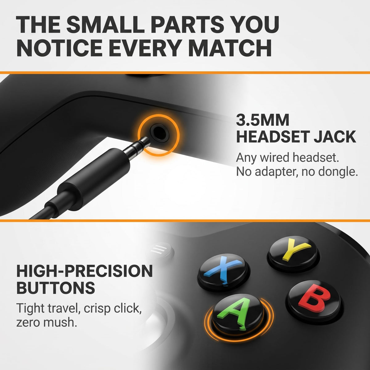 Wireless Controller with 6 Swappable Metal Thumbsticks, Hall Effect Sticks, Dual Rumble, Bluetooth 5.0 T367