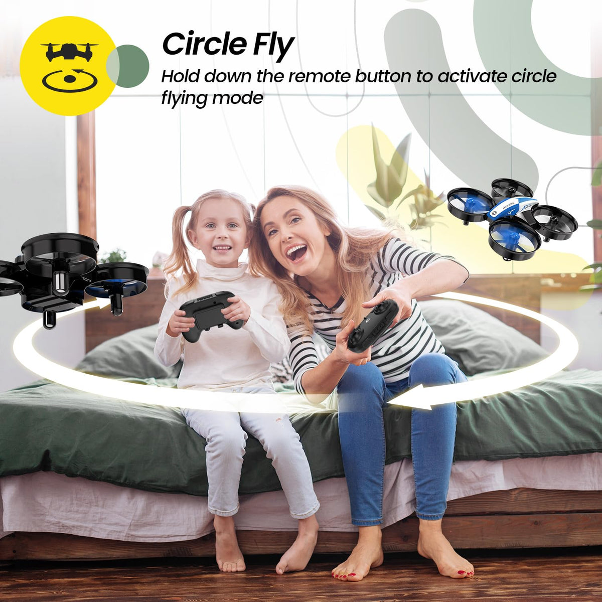 Mini Drone RC Nano Quadcopter with Auto Hovering 3D Flips and 3 Batteries Blue N503217