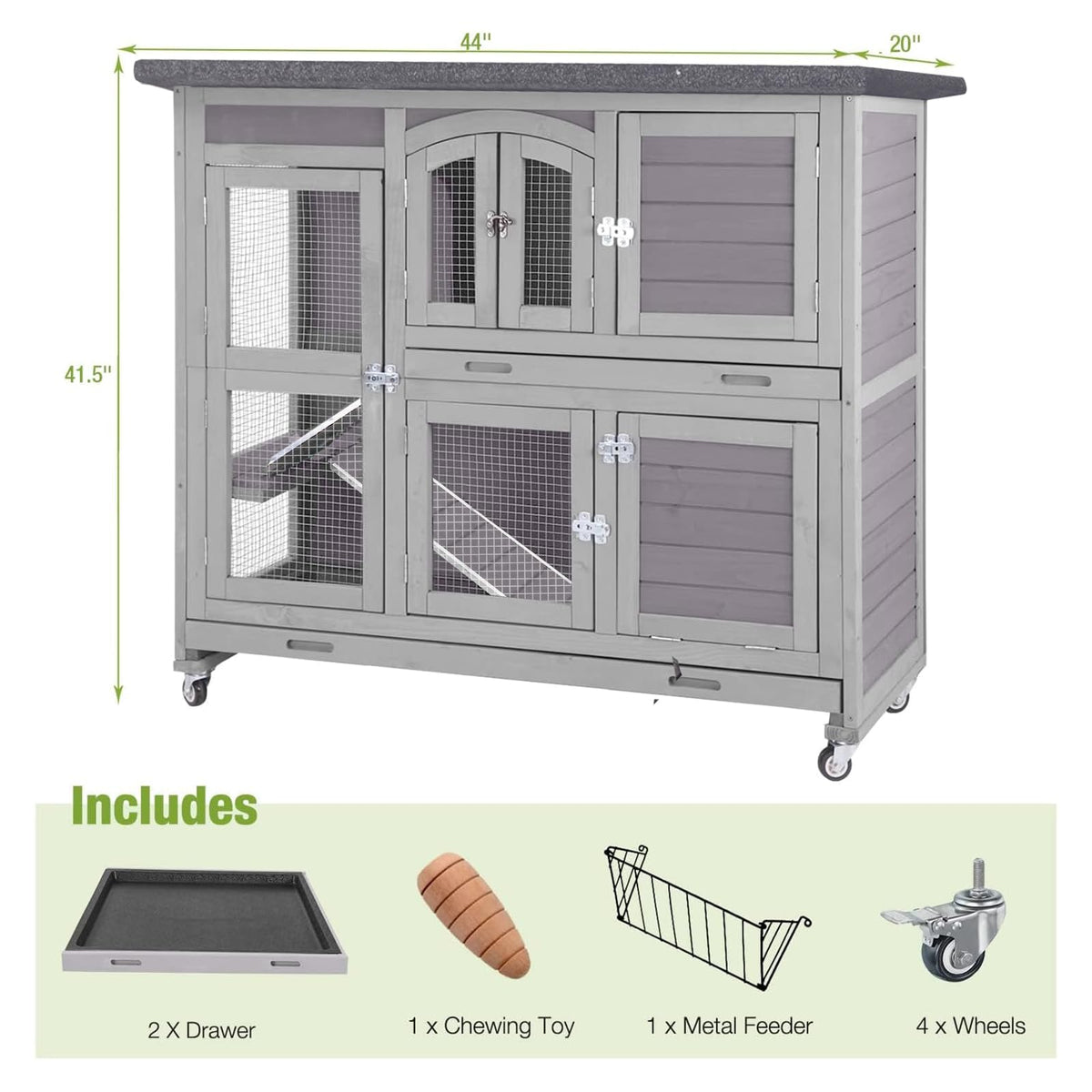 Rabbit Hutch with Plastic Tray W7206