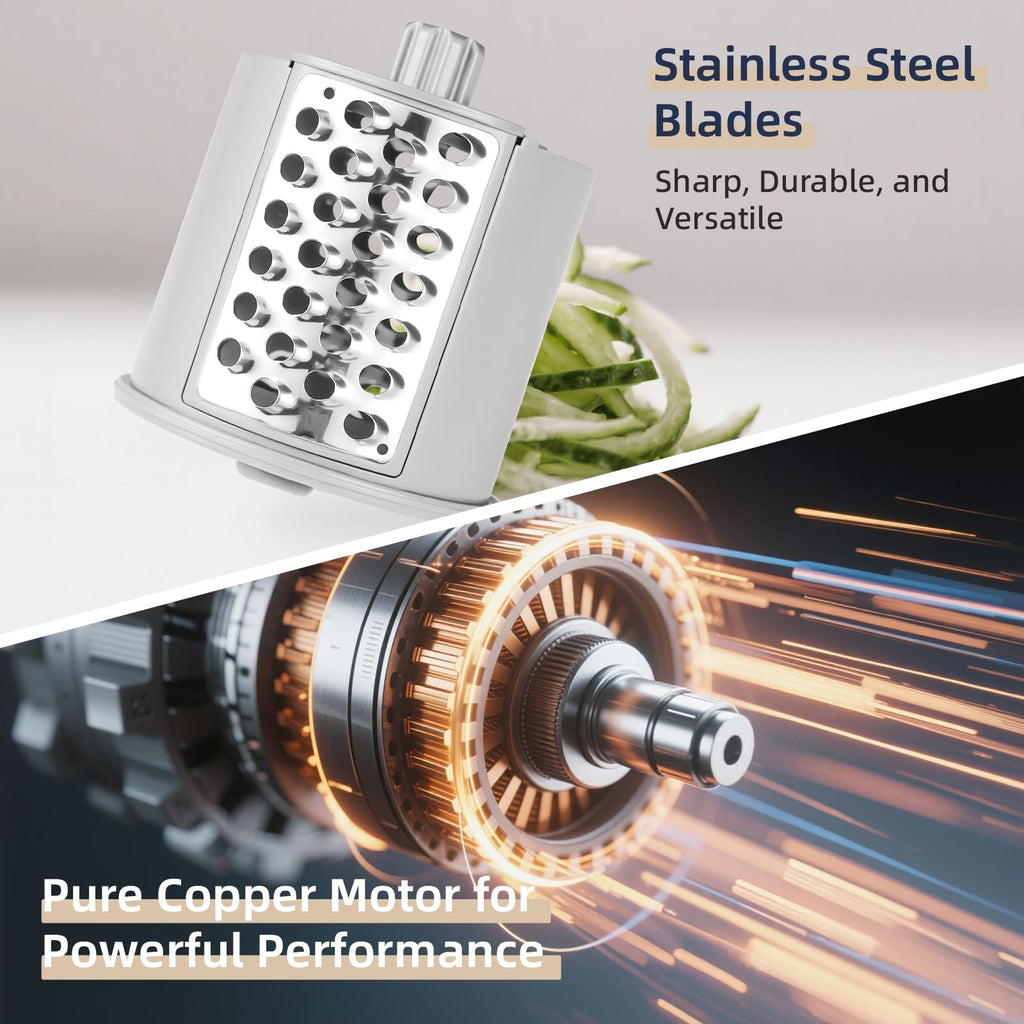 Electric Vegetable Slicer and Cheese Grater with 4 Stainless Steel Blades M5015
