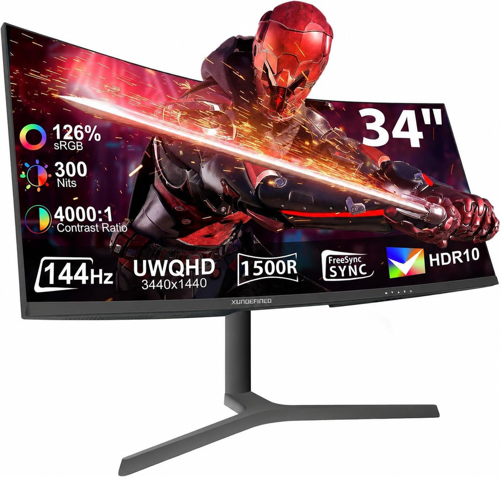 34 Inch Curved Ultrawide Gaming Monitor 180Hz UWQHD F251