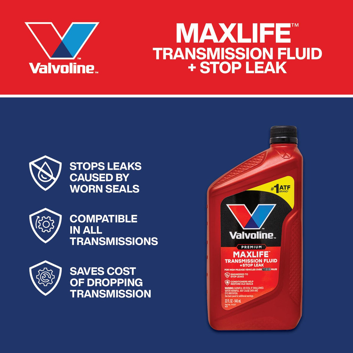 32oz Stop Leak Automatic Transmission Fluid V592