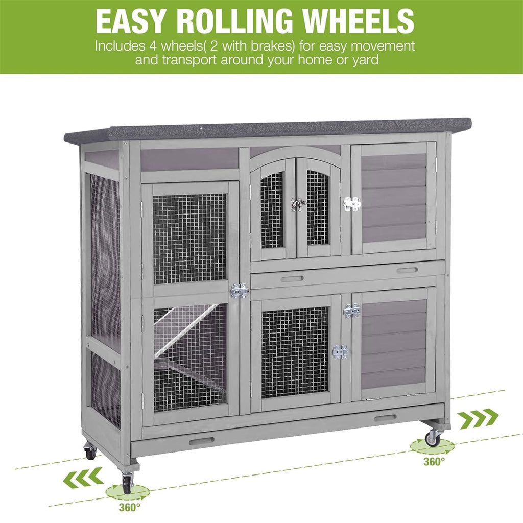 Rabbit Hutch with Plastic Tray W7206