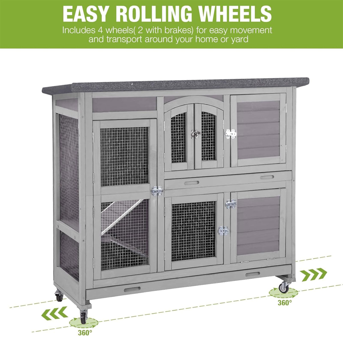 Rabbit Hutch with Plastic Tray W7206